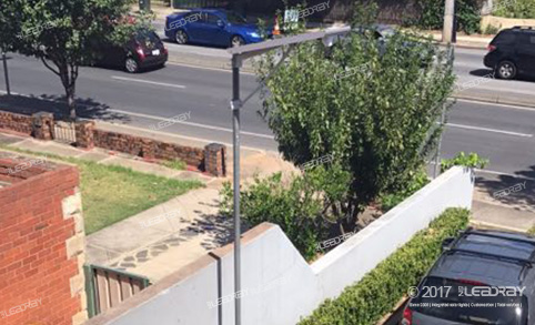 30W无线监控太阳能路灯应用于澳大利亚办公楼停车场